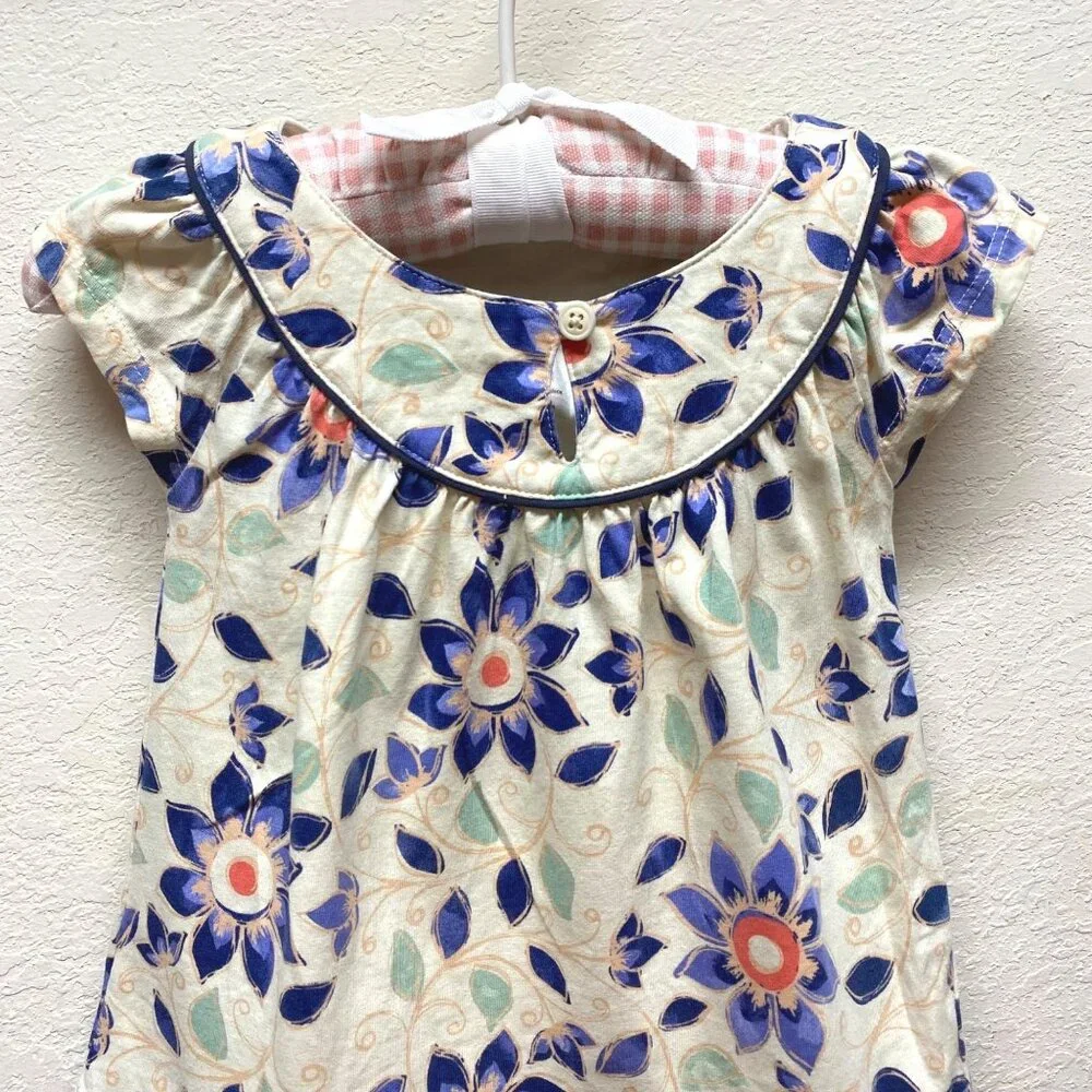 TEA collection baby girl dress size 3-6 blue floral‎ (no bottoms)